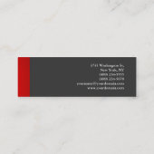 Exklusive Slim Special Schlicht Red Gray Mini Visitenkarte (Rückseite)