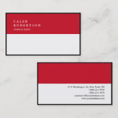 Exklusive Special Black Border Red White Trendy Visitenkarte (Vorne/Hinten)