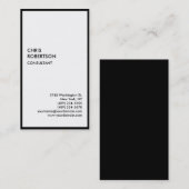 Exklusive Special Black Border Weiß Moderne einzig Visitenkarte (Vorne/Hinten)