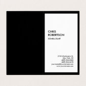 Exklusive Special Black Border Weiß Moderne einzig Visitenkarten (Außenseite Aufgefaltet)