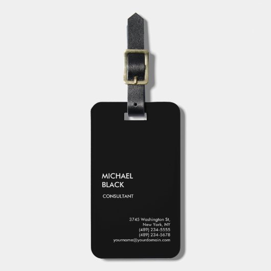 Exklusive Special Black Einzigartig Moderne Minima Gepäckanhänger (Vorderseite vertikal)