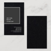 Exklusive Special Black Gray Moderne Minimalistisc Visitenkarte (Vorne/Hinten)