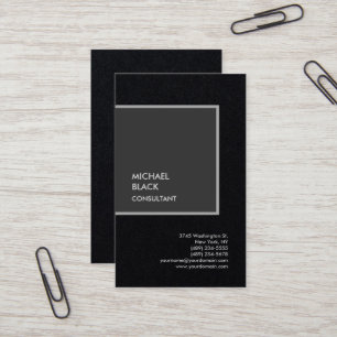Exklusive Special Black Gray Moderne Minimalistisc Visitenkarte