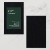 Exklusive Special Black Green Moderne Minimalistis Visitenkarte (Vorne/Hinten)