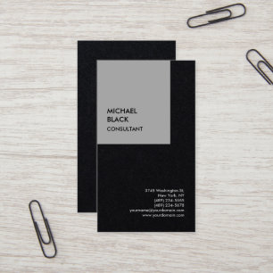 Exklusive Special Black Modern Minimalistisch Visitenkarte