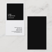 Exklusive Special Black & White Moderne Minimalist Visitenkarte (Vorne/Hinten)