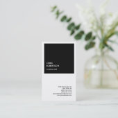 Exklusive Special Black & White Moderne Minimalist Visitenkarte (Stehend Vorderseite)