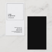 Exklusive Special Black & White Moderne Minimalist Visitenkarte (Vorne/Hinten)