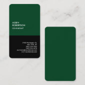 Exklusive Special Forest Green Black Moderne einzi Visitenkarte (Vorne/Hinten)