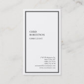 Exklusive Special Gray Border White Moderne einzig Visitenkarte (Vorderseite)