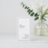 Exklusive Special Gray Border White Moderne einzig Visitenkarte (Stehend Vorderseite)