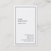 Exklusive Special Gray Border White Moderne einzig Visitenkarte (Vorderseite)