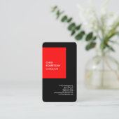 Exklusive Special Red Black Moderne Minimalistisch Visitenkarte (Stehend Vorderseite)