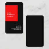 Exklusive Special Red Black Moderne Minimalistisch Visitenkarte (Vorne/Hinten)