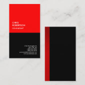 Exklusive Special Red Black Moderne Minimalistisch Visitenkarte (Vorne/Hinten)