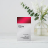 Exklusive Special Red Gray Moderne Minimalistisch Visitenkarte (Stehend Vorderseite)