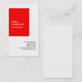 Exklusive Special Red White Moderne einzigartig Visitenkarte (Vorne/Hinten)