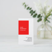 Exklusive Special Red White Moderne einzigartig Visitenkarte (Stehend Vorderseite)