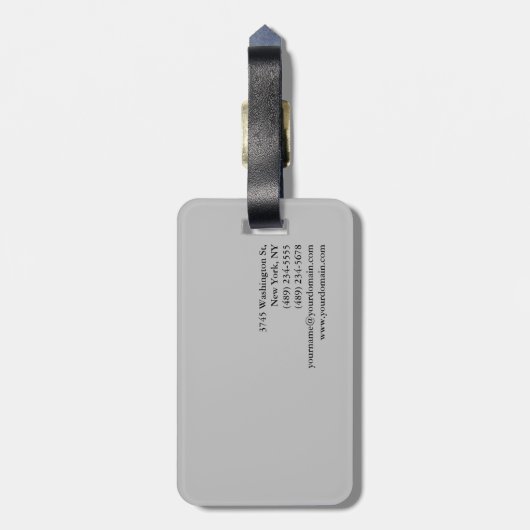 Exklusive Special Schlicht Gray Gepäckanhänger (Rückseite vertikal)