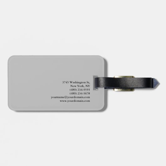 Exklusive Special Schlicht Gray Gepäckanhänger (Rückseite horizontal)