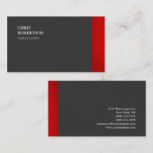 Exklusive Special Schlicht Red Gray Trendy Visitenkarte (Vorne/Hinten)