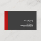 Exklusive Special Schlicht Red Gray Trendy Visitenkarte (Rückseite)
