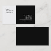 Exklusive Special Schlicht Schwarz-weiß Trendy Visitenkarte (Vorne/Hinten)