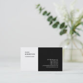 Exklusive Special Schlicht Schwarz-weiß Trendy Visitenkarte (Stehend Vorderseite)
