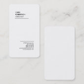 Exklusive Special Schwarz-weiß Moderne Minimalisti Visitenkarte (Vorne/Hinten)