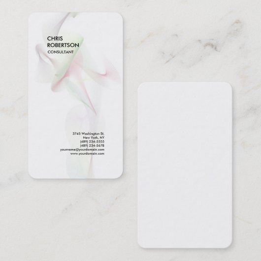 Exklusive Special White Moderne Minimalistisch Abs Visitenkarte (Vorne/Hinten)