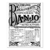Exklusive Vintage Banjo Sheet Music Briefmarke Gummistempel (Prägung)