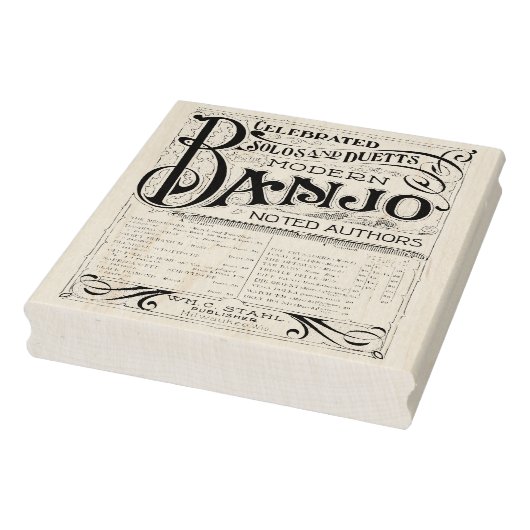 Exklusive Vintage Banjo Sheet Music Briefmarke Gummistempel (Stempel)