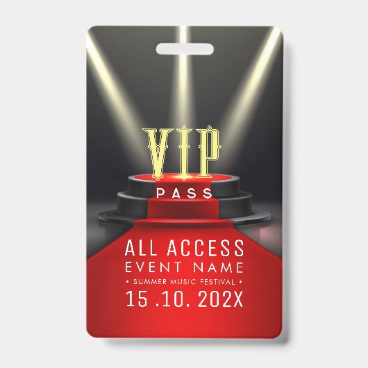 Exklusive VIP-Access-Veranstaltung Ausweis (Vorderseite)