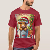 Exklusive Weihnachts-Hochland-Kuh-T - Shirt-Design T-Shirt (Vorderseite)