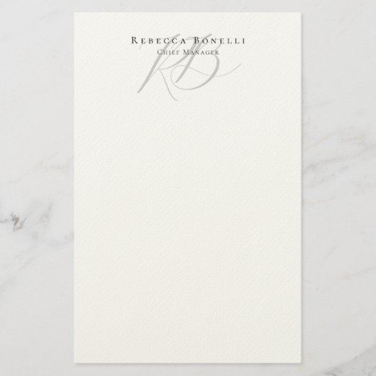 Exklusiver einzigartiger Monogramm-Profilname Briefpapier (Vorderseite)
