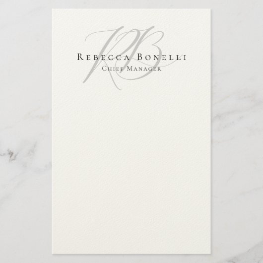 Exklusiver einzigartiger Monogramm-Profilname Briefpapier (Vorderseite)