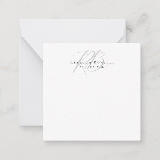Exklusiver einzigartiger Monogramm-Profilname Mitteilungskarte (Vorderseite)