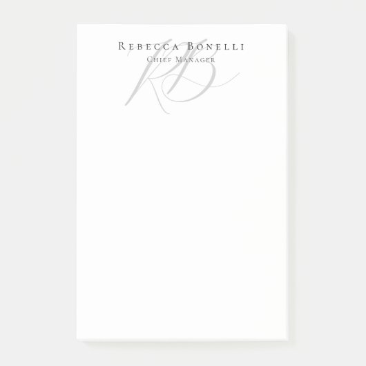 Exklusiver einzigartiger Monogramm-Profilname Post-it Klebezettel (Vorderseite)