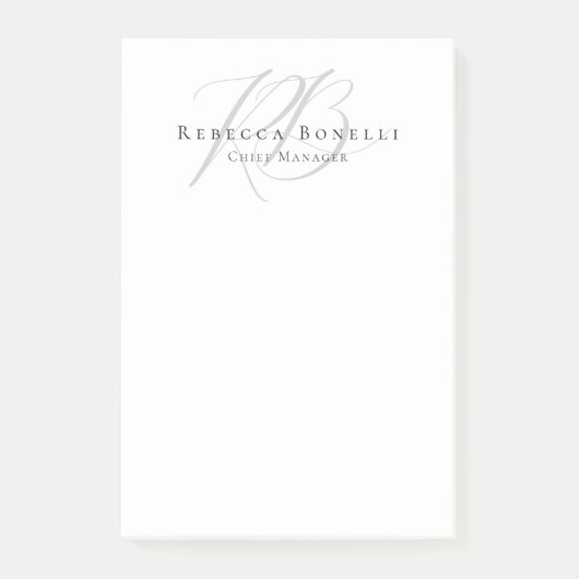 Exklusiver einzigartiger Monogramm-Profilname Post-it Klebezettel (Vorderseite)