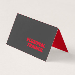 Exklusiver Grau Rot Einzigartiger Fitness Personal Visitenkarten
