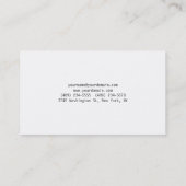 Exklusives attraktives Schlichtes Weiß Visitenkarte (Rückseite)
