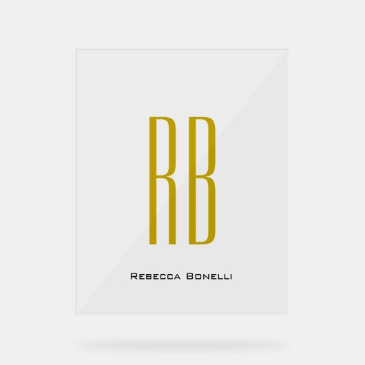 Exklusives einzigartiges Gold-Farben-Monogramm Mod Acrylschild (Vorderseite)