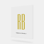 Exklusives einzigartiges Gold-Farben-Monogramm Mod Acrylschild (Winkel)