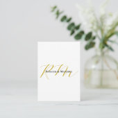 Exklusives einzigartiges Gold-Farben-Monogramm Mod Begleitkarte (Stehend Vorderseite)