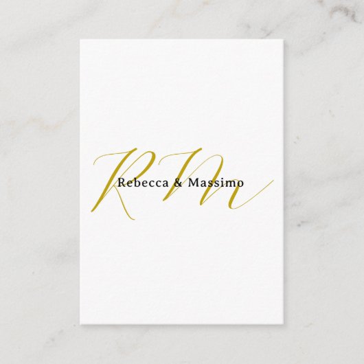 Exklusives einzigartiges Gold-Farben-Monogramm Mod Begleitkarte (Vorderseite)