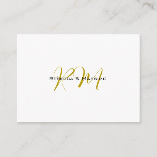Exklusives einzigartiges Gold-Farben-Monogramm Mod Begleitkarte (Vorderseite)
