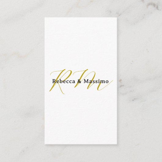 Exklusives einzigartiges Gold-Farben-Monogramm Mod Begleitkarte (Vorderseite)