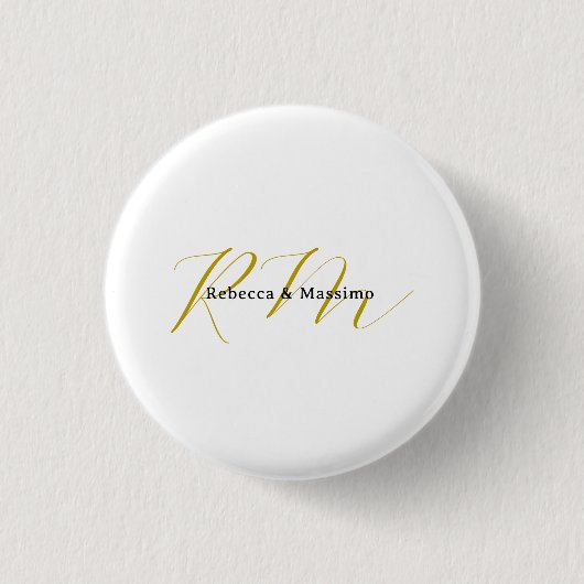 Exklusives einzigartiges Gold-Farben-Monogramm Mod Button (Vorderseite)