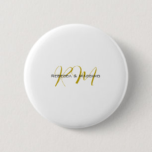 Exklusives einzigartiges Gold-Farben-Monogramm Mod Button
