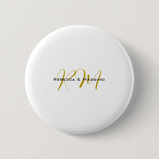 Exklusives einzigartiges Gold-Farben-Monogramm Mod Button (Vorderseite)